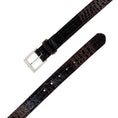 Load image into Gallery viewer, W. KLEINBERG Crocodile Skin Cutdown Belt in Brown
