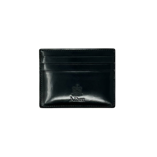ALDEN Black Shell Cordovan Credit Card Wallet
