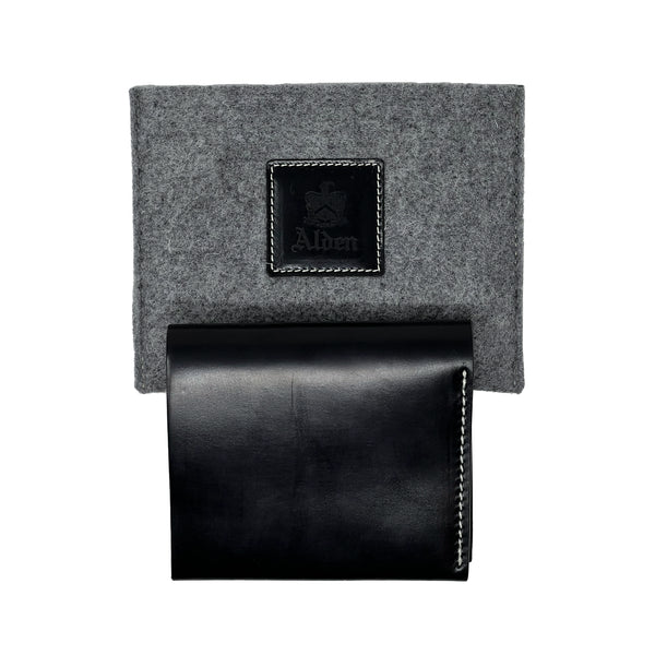 ALDEN Black Shell Cordovan Bi-fold Wallet