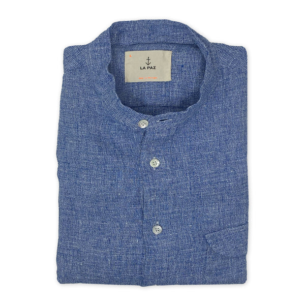 LA PAZ Linen Banded Collar Shirt