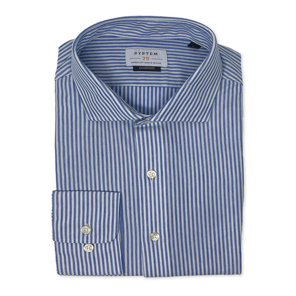 SYSTEM 75 Blue/White Knit Shirt
